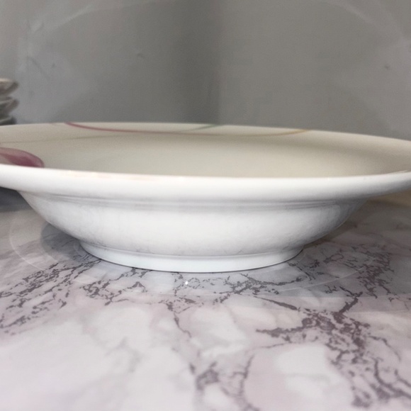 Vintage Mikasa Pink Hibiscus Wide Rimmed Bowl-set of 4 - Picture 4 of 6